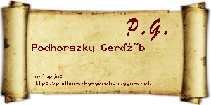 Podhorszky Geréb névjegykártya